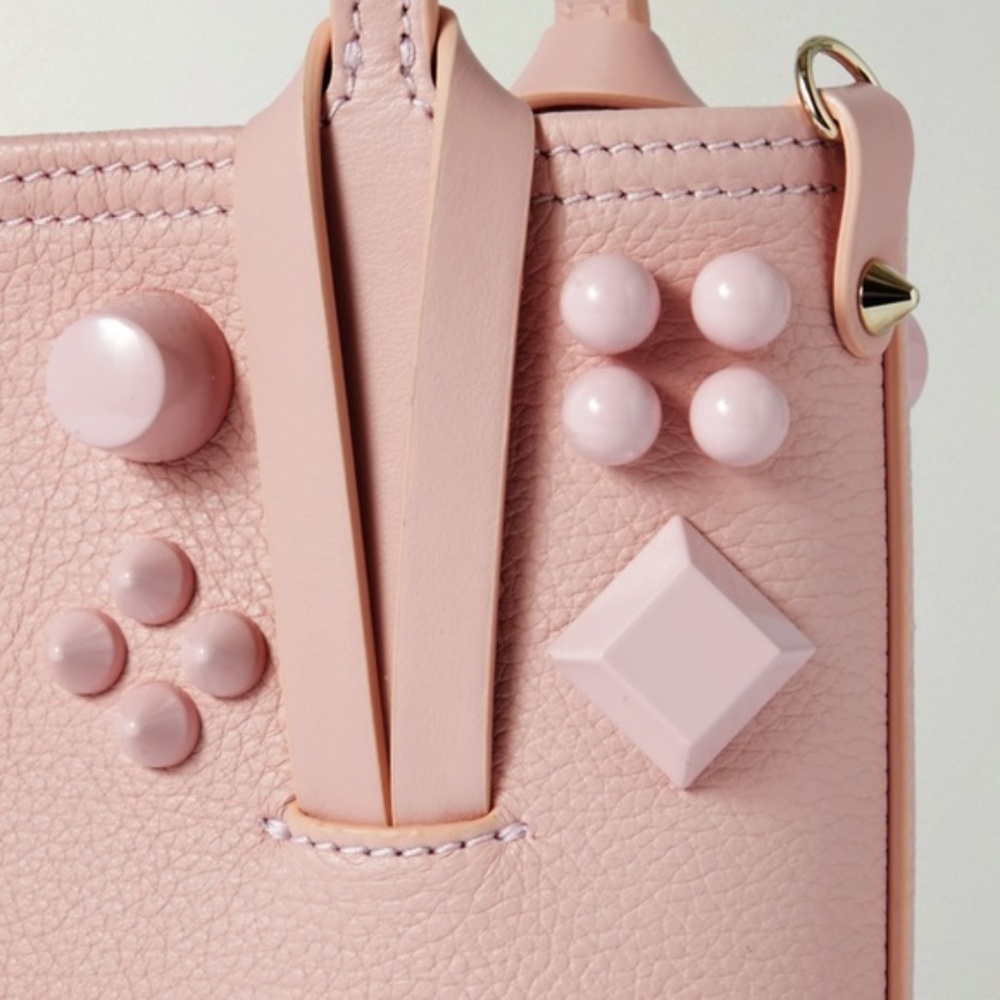 🆕 CHRISTIAN LOUBOUTIN Calfskin Empire Spike Studded Mini NorthSouth Caba… - Picture 8 of 12